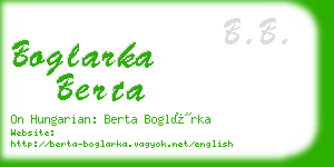 boglarka berta business card